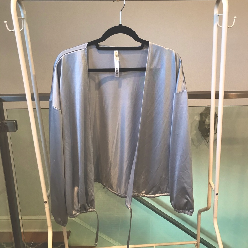 victoria secret victoria sport blue silk jacket